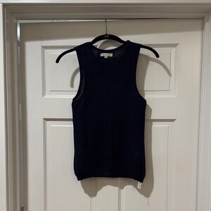 Onia Navy Blue Linen Knit Top